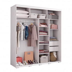 Шкаф-купе Крафт-6 1.6 м ШКК-06 (ясень белый) в Салехарде - salekhard.ok-mebel.com | фото 2