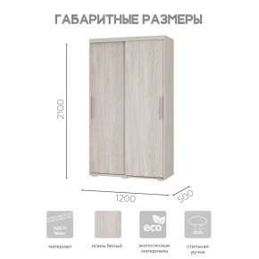 Шкаф-купе ШКК-11 (ясень белый) в Салехарде - salekhard.ok-mebel.com | фото 7
