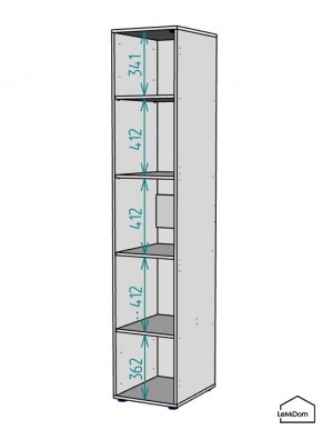 Шкаф Linnea MHR-1-2 2050х400х510 (ДВ-М 11.1.25) в Салехарде - salekhard.ok-mebel.com | фото 3