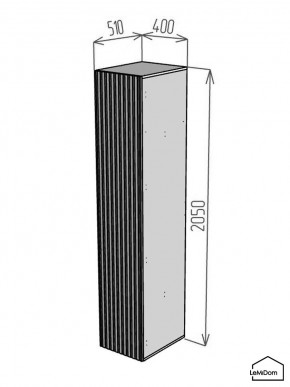 Шкаф Linnea MHR-1-4 2050х400х510 (Графит-М 11.1.25) в Салехарде - salekhard.ok-mebel.com | фото 2