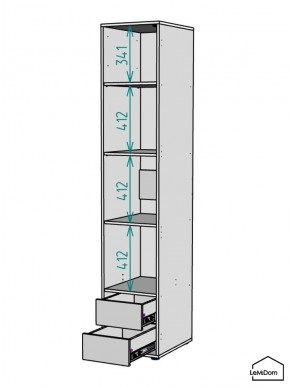 Шкаф Linnea MHR-1-4 2050х400х510 (Графит-М 11.1.25) в Салехарде - salekhard.ok-mebel.com | фото 3