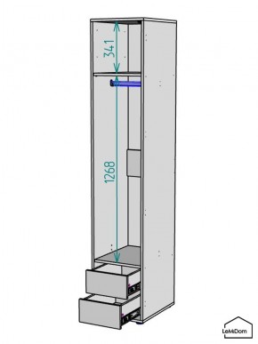 Шкаф Linnea MHR-1PO-3 2050х400х510 (Белый-М 11.1.2) в Салехарде - salekhard.ok-mebel.com | фото 3