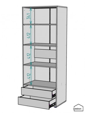 Шкаф Linnea MHR-2PO-4 2050х800х510 (Белый-М 11.1.2) в Салехарде - salekhard.ok-mebel.com | фото 3