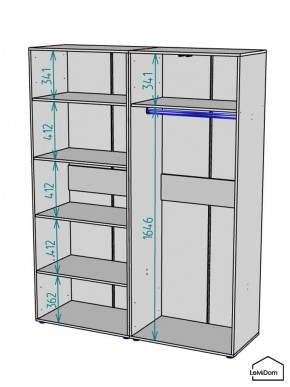 Шкаф Linnea MHR-4-1 2050х1600х510 (Графит-М 11.1.25) в Салехарде - salekhard.ok-mebel.com | фото 3