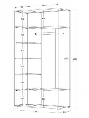 Шкаф Норден 1200 (Дуб Крафт белый) в Салехарде - salekhard.ok-mebel.com | фото 3