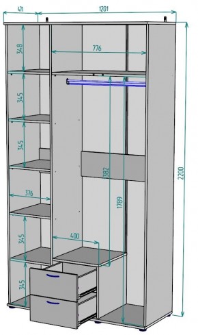 Шкаф Ольга H54 в Салехарде - salekhard.ok-mebel.com | фото 2