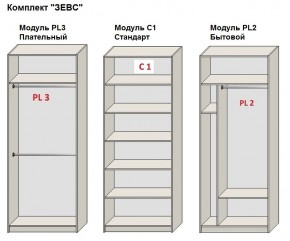 Шкаф распашной серия «ЗЕВС» (PL3/С1/PL2) Серый камень/Небраска натуральный в Салехарде - salekhard.ok-mebel.com | фото 2