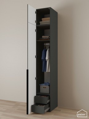 Шкаф с антресолью Linnea MHR-1A-3 2450х400х510 (Графит-М 11.1.25) в Салехарде - salekhard.ok-mebel.com | фото 5