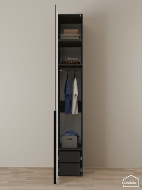 Шкаф с антресолью Linnea MHR-1A-3 2450х400х510 (Графит-М 11.1.25) в Салехарде - salekhard.ok-mebel.com | фото 6