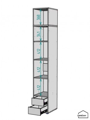 Шкаф с антресолью Linnea MHR-1A-4 2450х400х510 (ДВ-М 11.1.25) в Салехарде - salekhard.ok-mebel.com | фото 3