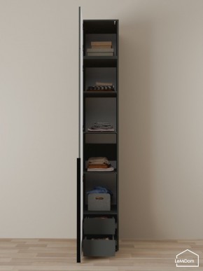 Шкаф с антресолью Linnea MHR-1A-4 2450х400х510 (Графит-М 11.1.25) в Салехарде - salekhard.ok-mebel.com | фото 4
