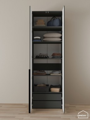 Шкаф с антресолью Linnea MHR-2A-3 2450х800х510 (Графит-М 11.1.25) в Салехарде - salekhard.ok-mebel.com | фото 5