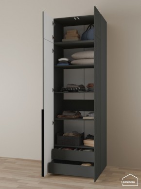 Шкаф с антресолью Linnea MHR-2A-3 2450х800х510 (Графит-М 11.1.25) в Салехарде - salekhard.ok-mebel.com | фото 6