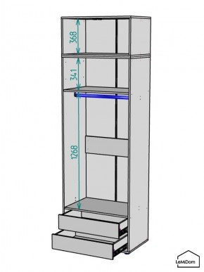 Шкаф с антресолью Linnea MHR-2POA-3 2450х800х510 (Белый-М 11.1.1) в Салехарде - salekhard.ok-mebel.com | фото 3