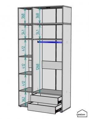 Шкаф с антресолью Linnea MHR-3POA-2 2450х1200х510 (Белый-М 11.1.2) в Салехарде - salekhard.ok-mebel.com | фото 3