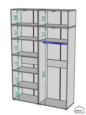Шкаф с антресолью Linnea MHR-4A-1 2450х1600х510 (ДВ-М 11.1.25) в Салехарде - salekhard.ok-mebel.com | фото 3