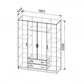 Шкаф ШК 1 (Дуб Золотой) в Салехарде - salekhard.ok-mebel.com | фото 2