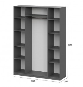 Шкаф ШК-5 (1600) Графит серый в Салехарде - salekhard.ok-mebel.com | фото 5