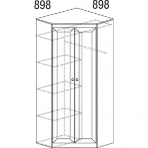 Шкаф угловой №606 Инна (угол 898*898) Денвер темный в Салехарде - salekhard.ok-mebel.com | фото 3