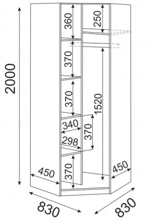 Шкаф угловой с зеркалом ОСТИН М01 (ЯШС) в Салехарде - salekhard.ok-mebel.com | фото 3