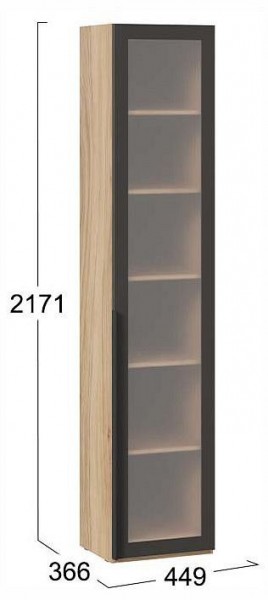 Шкаф-витрина Порто СМ-393.07.213 в Салехарде - salekhard.ok-mebel.com | фото 4