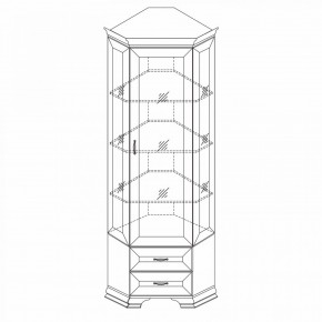 Шкаф-витрина угловой Сиена в Салехарде - salekhard.ok-mebel.com | фото 4