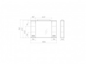 Шкаф-зеркало Cube 100 Эл. Домино (DC5013HZ) в Салехарде - salekhard.ok-mebel.com | фото 2