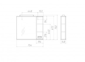 Шкаф-зеркало Cube 75 Эл. Правый Домино (DC5009HZ) в Салехарде - salekhard.ok-mebel.com | фото 3