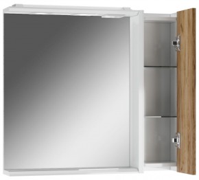 Шкаф-зеркало Uno 80 Дуб ВОТАН правый Домино (DU1513HZ) в Салехарде - salekhard.ok-mebel.com | фото 2