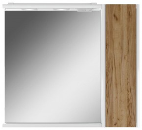 Шкаф-зеркало Uno 80 Дуб ВОТАН правый Домино (DU1513HZ) в Салехарде - salekhard.ok-mebel.com | фото 3