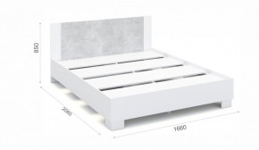 Спальня Аврора Кровать 160 со встроенным основанием под матрас Белый/Ателье светлый в Салехарде - salekhard.ok-mebel.com | фото