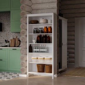 Стеллаж 00 Кантри, массив сосны, цвет белый в Салехарде - salekhard.ok-mebel.com | фото 4