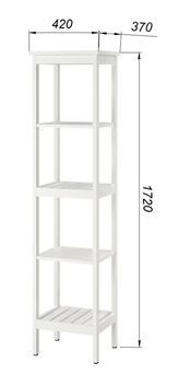 Стеллаж 420 Кантри, массив сосны, цвет белый в Салехарде - salekhard.ok-mebel.com | фото 3