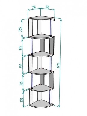Стеллаж Maria S113-MA (Графит) в Салехарде - salekhard.ok-mebel.com | фото 3
