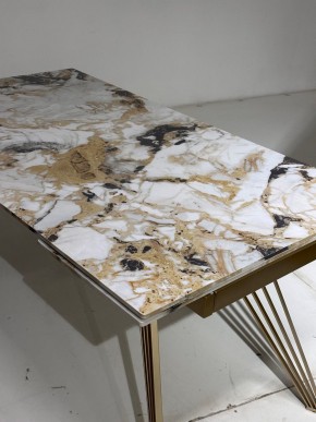 Стол ACERRA NEW 160 GLOSS GRAND JADE SOLID CERAMIC/ каркас цвета шампань, ®DISAUR в Салехарде - salekhard.ok-mebel.com | фото 5