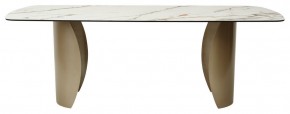 Стол BRONTE 220 KL-188 Контрастный мрамор матовый, итальянская керамика/ Шампань, ®DISAUR в Салехарде - salekhard.ok-mebel.com | фото 2