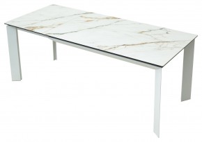 Стол CREMONA 160 KL-188 Контрастный мрамор / белый каркас, ®DISAUR в Салехарде - salekhard.ok-mebel.com | фото 2