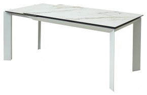 Стол CREMONA 180 KL-188 Контрастный мрамор матовый, итальянская керамика/ белый каркас, ®DISAUR в Салехарде - salekhard.ok-mebel.com | фото 3