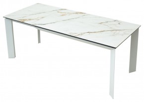 Стол CREMONA 180 KL-188 Контрастный мрамор матовый, итальянская керамика/ белый каркас, ®DISAUR в Салехарде - salekhard.ok-mebel.com | фото 9