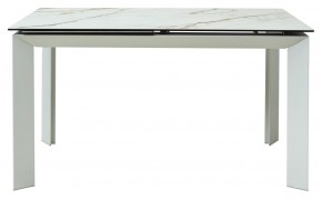 Стол CREMONA 180 KL-188 Контрастный мрамор матовый, итальянская керамика/ белый каркас, ®DISAUR в Салехарде - salekhard.ok-mebel.com | фото 2