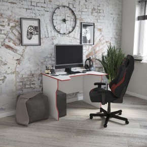 Стол компьютерный ВАРДИГ K2 100x82, белый/красный в Салехарде - salekhard.ok-mebel.com | фото 4