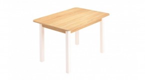 Стол ЛДСП (опоры белые) дуб сонома в Салехарде - salekhard.ok-mebel.com | фото