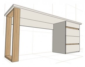 Стол письменный с тумбой 4 ящика (1450) в Салехарде - salekhard.ok-mebel.com | фото 2