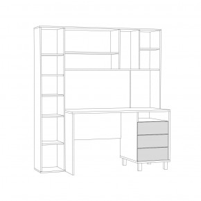 Стол рабочий 12.95 N Комфорт (Дуб сонома, Сатин 7045 PE) в Салехарде - salekhard.ok-mebel.com | фото 3