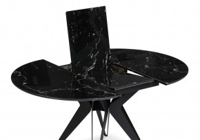 Стол стеклянный Рикла 110(150)х110х76 черный мрамор / черный в Салехарде - salekhard.ok-mebel.com | фото 4