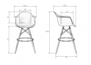 Стул барный DOBRIN DAW BAR, ножки светлый бук, цвет белый в Салехарде - salekhard.ok-mebel.com | фото 7