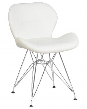 Стул обеденный DOBRIN BUTTERFLY CHROME, ножки хром, цвет белый в Салехарде - salekhard.ok-mebel.com | фото