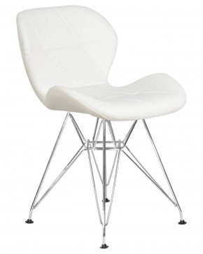 Стул обеденный DOBRIN BUTTERFLY CHROME, ножки хром, цвет белый в Салехарде - salekhard.ok-mebel.com | фото 2