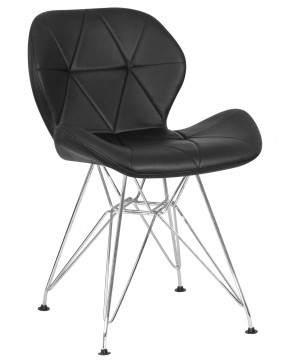 Стул обеденный DOBRIN BUTTERFLY CHROME, ножки хром, цвет чёрный в Салехарде - salekhard.ok-mebel.com | фото