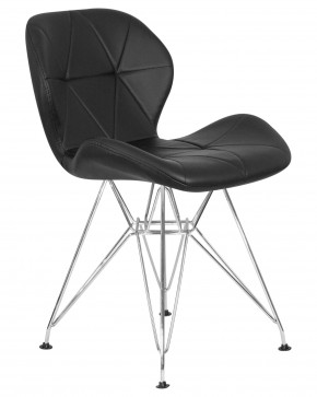 Стул обеденный DOBRIN BUTTERFLY CHROME, ножки хром, цвет чёрный в Салехарде - salekhard.ok-mebel.com | фото 2